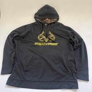 Realtree Hooded Sweatshirts Mens XXL Hoodie Gray 2XL Graphic Print